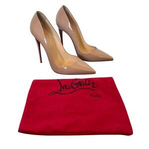 Christian Louboutin So Kate 120mm High Heel Pumps Nude Beige Leather Size EU 39
